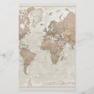 Antique World Map Stationery
