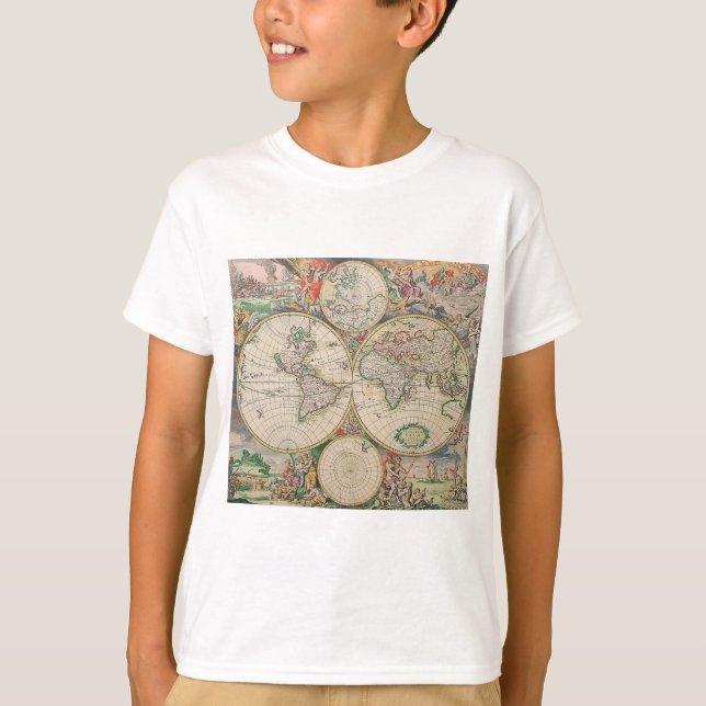 Antique World Map T-Shirt (Front)