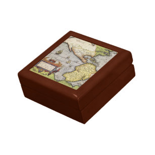 Antique World Map the Americas by Abraham Ortelius Gift Box