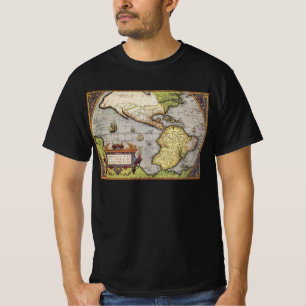 Antique World Map the Americas by Abraham Ortelius T-Shirt