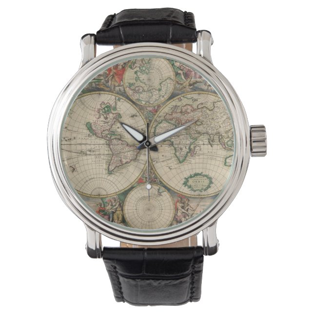 Antique World Map Watch (Front)