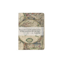 Antique World Map | World Is a Book Travel Quote