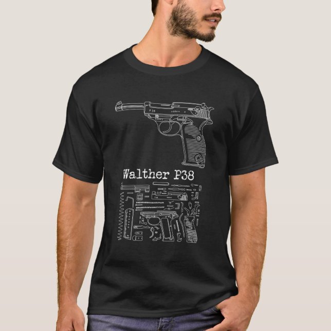 Antique Wwii Walther P38 For Gun Collector T-Shirt (Front)