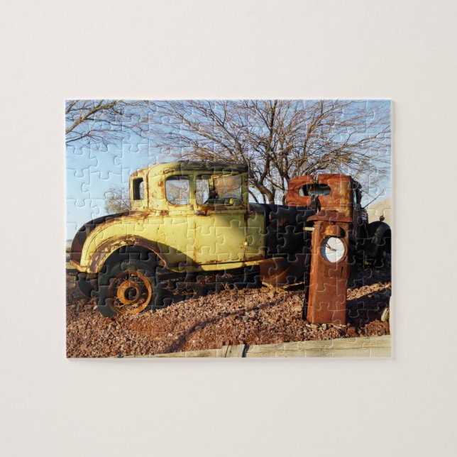 Antique Yellow Coupe Car jigsaw puzzle (Horizontal)
