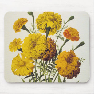 Antique Yellow Flowers Mouse Mat