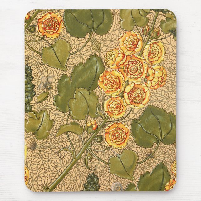 Antique Yellow Flowers Mousepad (Front)