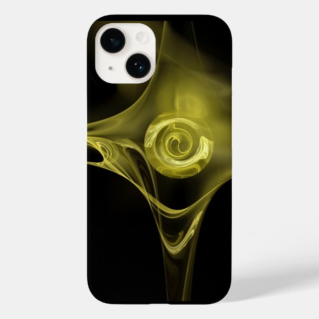 ANTIQUE YELLOW FRACTAL ROSE Case-Mate iPhone CASE (Back)