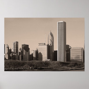 Antiqued Chicago Poster