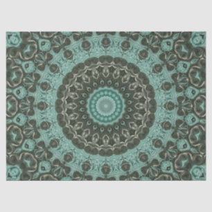 Antiqued Medallion in Turquoise and Emerald Tissue Paper
