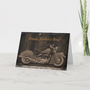 Antiqued Motorcycle Photo Card