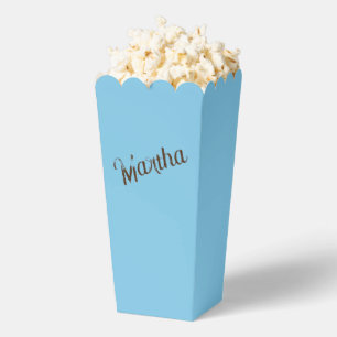 Antiqued Name Popcorn Box (Sky Blue & Copper)