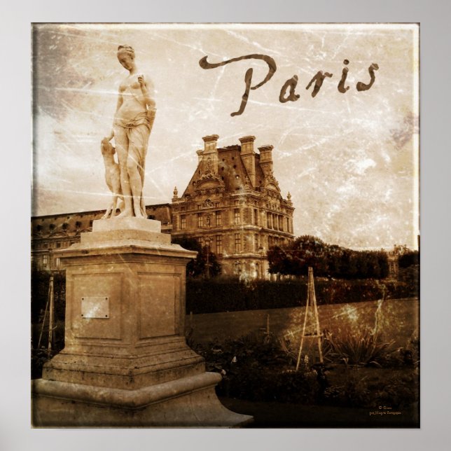 Antiqued Paris, France Poster (Front)
