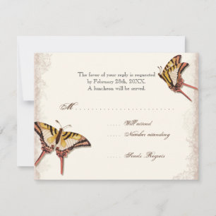 Antiqued Victorian Rose Girl Baby Shower RSVP