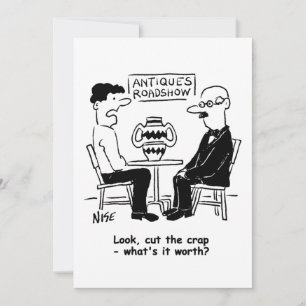 Antiques Expert. What's It Worth Funny Valuation Holiday Card