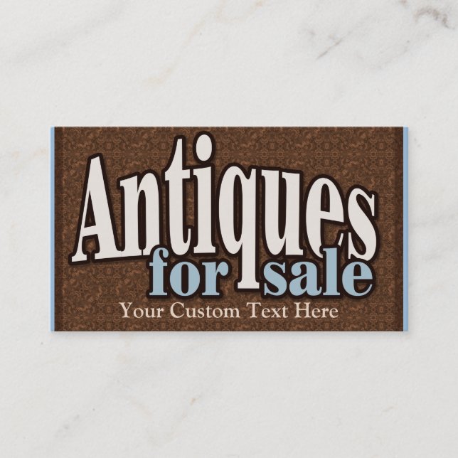 Antiques for sale. Collectibles. Customisable Business Card (Front)