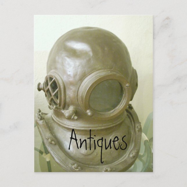 Antiques Postcard Vintage Scuba Helmet (Front)