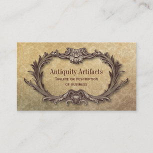 Antiquity Parchment Damask Business Card