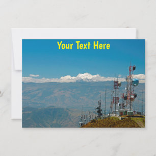 Antisana volcano and masts, Quito, Ecuador card