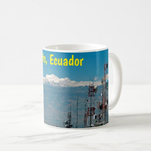 Antisana volcano and masts, Quito, Ecuador Coffee Mug (Front Right)
