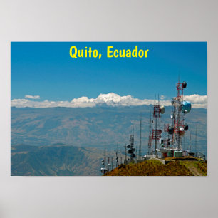 Antisana volcano and masts, Quito, Ecuador Poster