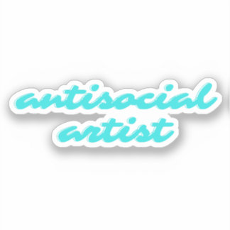 Antisocial Artist | Aqua Blue Funny Cursive
