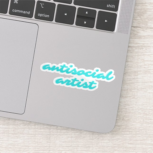 Antisocial Artist | Aqua Blue Funny Cursive (Detail)