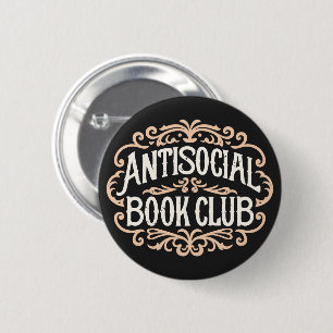 Antisocial book club 6 cm round badge
