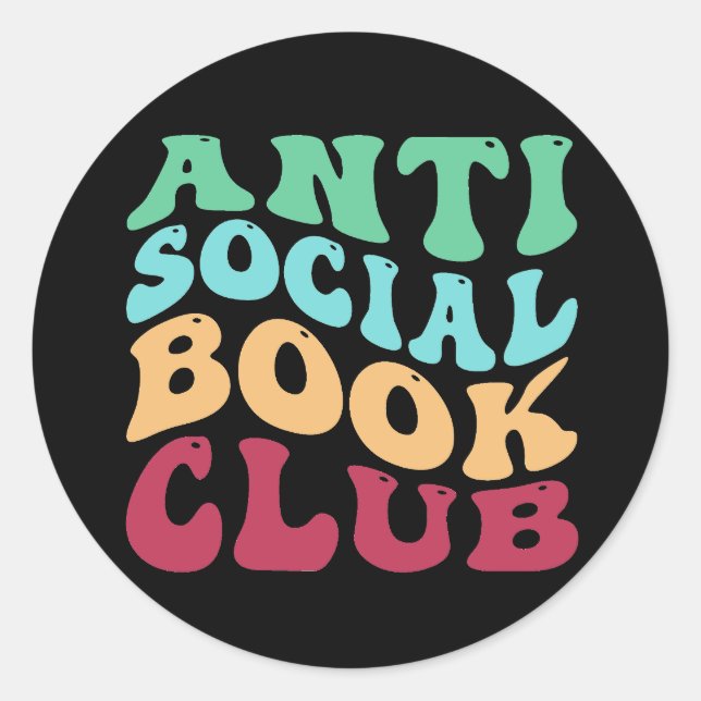 Antisocial Book Club Classic Round Sticker (Front)
