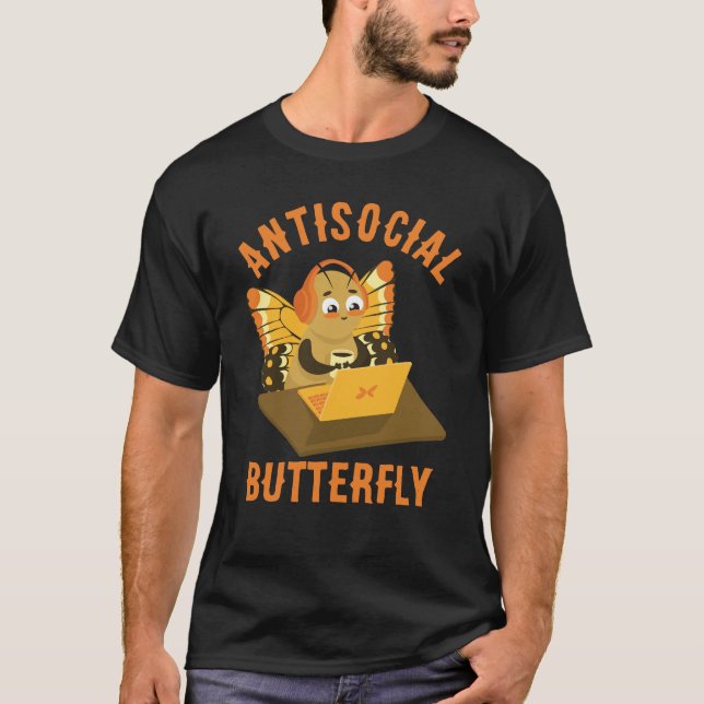Antisocial Butterfly Cute Introvert aesthetic T-Shirt (Front)