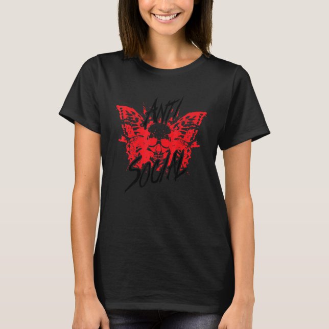 Antisocial Butterfly  For Introvert 2 T-Shirt (Front)