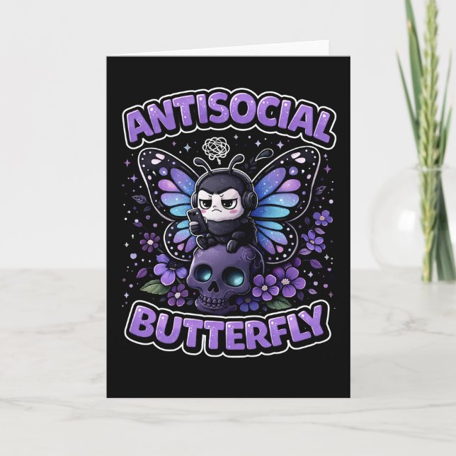 Antisocial Butterfly Holiday Card (Front)