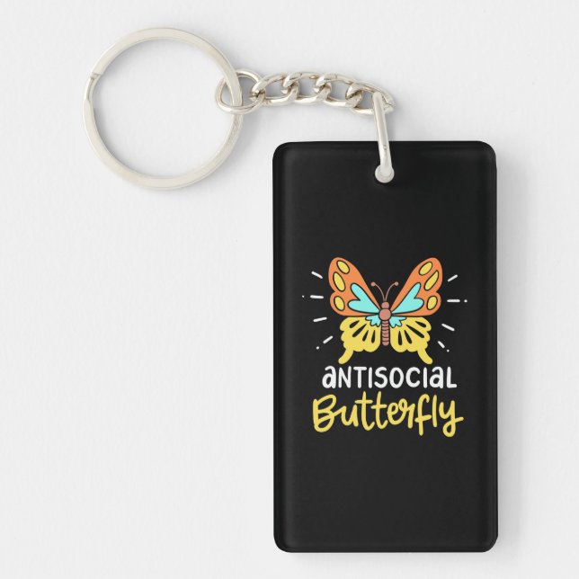 Antisocial Butterfly Key Ring (Front)