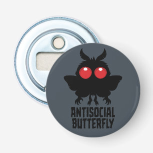 Antisocial Butterfly Mothman Cryptid Bottle Opener