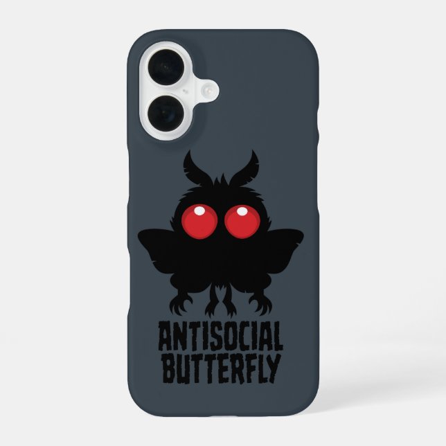 Antisocial Butterfly Mothman Cryptid iPhone 16 Case (Back)