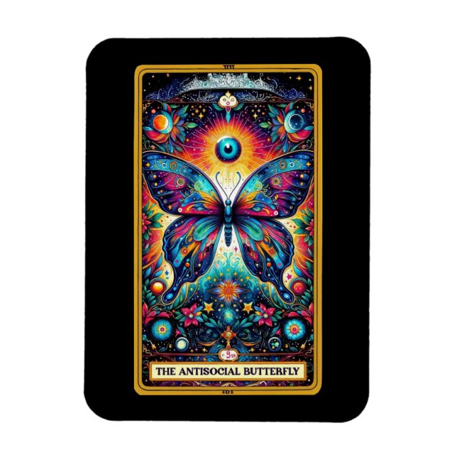 Antisocial Butterfly Tarot Card Magnet (Vertical)