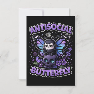 Antisocial Butterfly Thank You Card