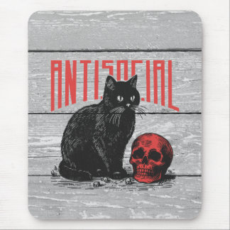 Antisocial Cat and Skull Mouse Mat