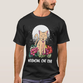 Antisocial Cat Club Introvert Cat  Homebody Kitten T-Shirt