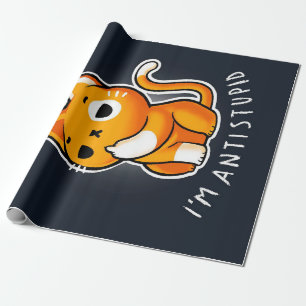 Antisocial Cute Cat Gift Cat For Valentines Wrapping Paper