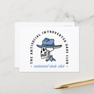 Antisocial dads club introvert cowboy dad funny holiday postcard