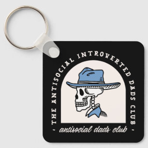 Antisocial dads club introverted cowboy dad funny key ring