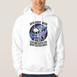 Antisocial Introvert Funny Skeleton Space Alien Hoodie