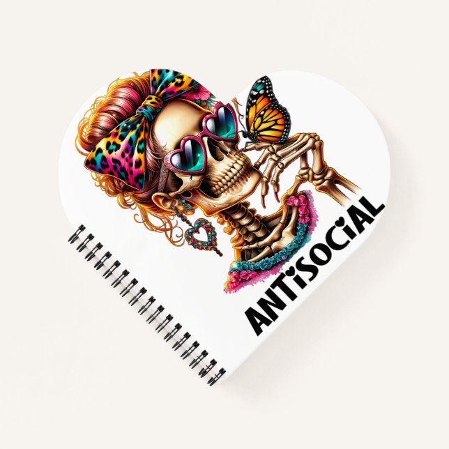 Antisocial Skeleton Lady Notebook (Front)