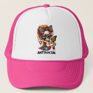 Antisocial Skeleton Lady Trucker Hat