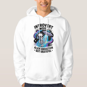 Antisocial Skeleton UFO Funny Space Introvert Hoodie