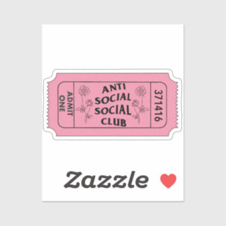 Antisocial Social Club Admit One Ticket Sticker