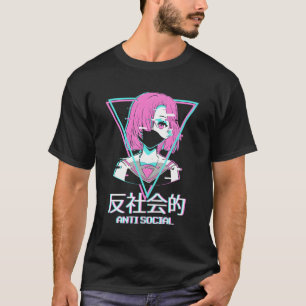 Antisocial Vaporwave Anime Japanese Aesthetic T-Shirt
