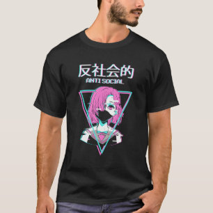 Antisocial Vaporwave Anime Japanese Indie Alt Aest T-Shirt
