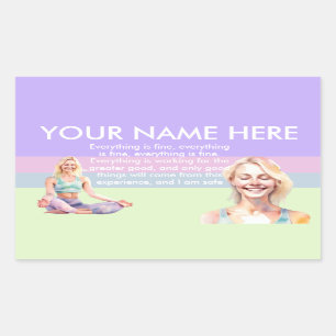 ANTISTRESS CALM SIP CALM PASTEL YOGA ZEN RECTANGULAR STICKER