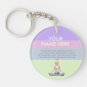 ANTISTRESS CALM YOGA PASTEL ZEN RELAX KEY RING